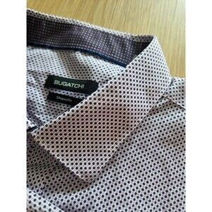 Bugatchi Men's Dress Shirt 2XL Light Purple Dot Pattern